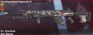 Skin Rare Pixélisé en français ou Derez en anglais pour l'arme Longbow du jeu vidéo apex legends