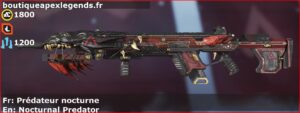 Skin Légendaire Prédateur nocturne en français ou Nocturnal Predator en anglais pour l'arme Longbow du jeu vidéo apex legends