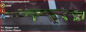 Skin Épique Ripper vert en français ou Green Ripper en anglais pour l'arme Longbow du jeu vidéo apex legends