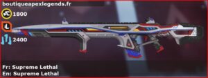 Skin Légendaire Supreme Lethal en français ou Supreme Lethal en anglais pour l'arme Longbow du jeu vidéo apex legends