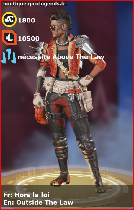 skin pour mad maggie: Hors la loi en français ou Outside The Law en anglais , du jeu apex legends