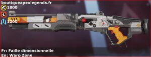 Skin Légendaire Faille dimensionnelle en français ou Warp Zone en anglais pour l'arme Mastiff du jeu vidéo apex legends