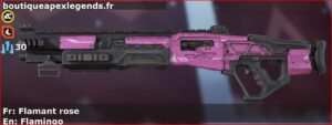 Skin Commun Flamant rose en français ou Flamingo en anglais pour l'arme Mastiff du jeu vidéo apex legends