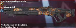 Skin Rare La fureur en bouteille en français ou Bottled Fury en anglais pour l'arme Mastiff du jeu vidéo apex legends