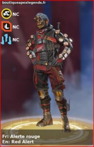 skin pour mirage: Alerte rouge en français ou Red Alert en anglais , du jeu apex legends