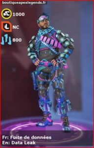 skin pour mirage: Fuite de données en français ou Data Leak en anglais , du jeu apex legends