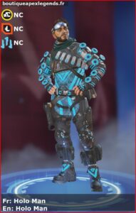 skin pour mirage: Holo Man en français ou Holo Man en anglais , du jeu apex legends