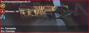 Skin Rare Canopée en français ou Canopy en anglais pour l'arme Mozambique du jeu vidéo apex legends