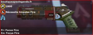 Skin Légendaire Focus Fire en français ou Focus Fire en anglais pour l'arme Mozambique du jeu vidéo apex legends