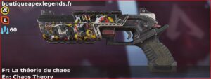 Skin Rare La théorie du chaos en français ou Chaos Theory en anglais pour l'arme Mozambique du jeu vidéo apex legends