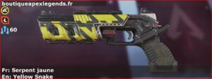 Skin Rare Serpent jaune en français ou Yellow Snake en anglais pour l'arme Mozambique du jeu vidéo apex legends