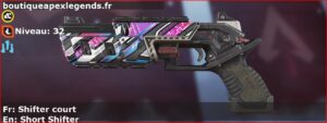 Skin Rare Shifter court en français ou Short Shifter en anglais pour l'arme Mozambique du jeu vidéo apex legends