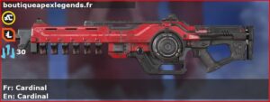 Skin Commun Cardinal en français ou Cardinal en anglais pour l'arme Nemesis du jeu vidéo apex legends