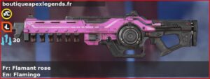 Skin Commun Flamant rose en français ou Flamingo en anglais pour l'arme Nemesis du jeu vidéo apex legends