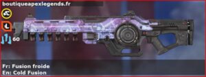 Skin Rare Fusion froide en français ou Cold Fusion en anglais pour l'arme Nemesis du jeu vidéo apex legends