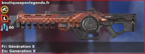 Skin Rare Génération X en français ou Generation X en anglais pour l'arme Nemesis du jeu vidéo apex legends