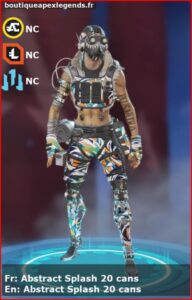 skin pour octane: Abstract Splash 20 cans en français ou Abstract Splash 20 cans en anglais , du jeu apex legends