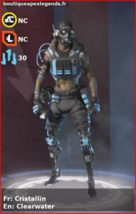 skin pour octane: Cristallin en français ou Clearwater en anglais , du jeu apex legends