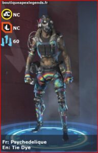 skin pour octane: Psychedelique en français ou Tie Dye en anglais , du jeu apex legends