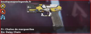 Skin Rare Chaîne de marguerites en français ou Daisy Chain en anglais pour l'arme P2020 du jeu vidéo apex legends