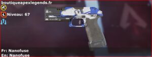 Skin Rare Nanofuse en français ou Nanofuse en anglais pour l'arme P2020 du jeu vidéo apex legends