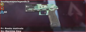 Skin Rare Rosée matinale en français ou Morning Dew en anglais pour l'arme P2020 du jeu vidéo apex legends