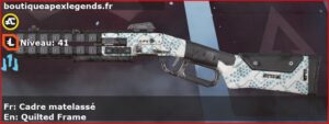 Skin Rare Cadre matelassé en français ou Quilted Frame en anglais pour l'arme Peacekeeper du jeu vidéo apex legends