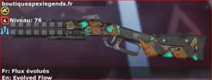 Skin Rare Flux évolués en français ou Evolved Flow en anglais pour l'arme Peacekeeper du jeu vidéo apex legends