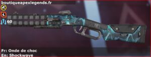 Skin Rare Onde de choc en français ou Shockwave en anglais pour l'arme Peacekeeper du jeu vidéo apex legends