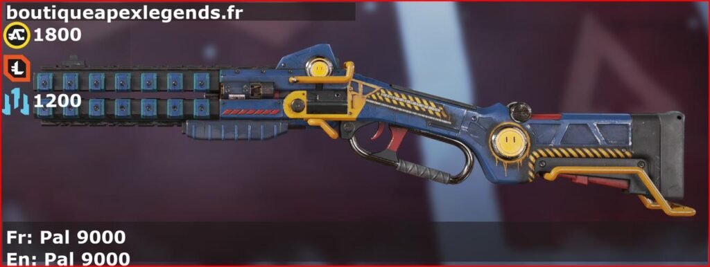 Skin Légendaire Pal 9000 en français ou Pal 9000 en anglais pour l'arme Peacekeeper du jeu vidéo apex legends