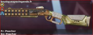 Skin Rare Poacher en français ou Poacher en anglais pour l'arme Peacekeeper du jeu vidéo apex legends