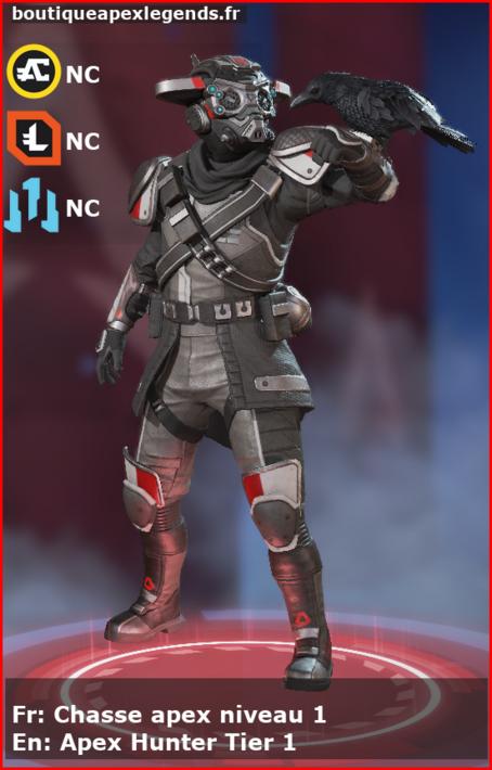 skin-prestige pour bloodhound: Chasse apex niveau 1 en français ou Apex Hunter Tier 1 en anglais , du jeu apex legends