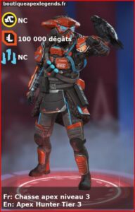 skin-prestige pour bloodhound: Chasse apex niveau 3 en français ou Apex Hunter Tier 3 en anglais , du jeu apex legends