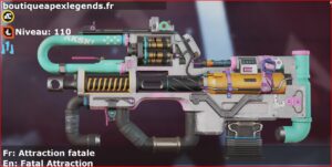 Skin Légendaire Attraction fatale en français ou Fatal Attraction en anglais pour l'arme Prowler du jeu vidéo apex legends