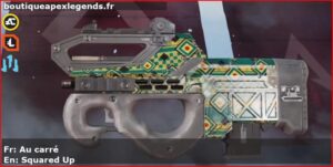 Skin Rare Au carré en français ou Squared Up en anglais pour l'arme Prowler du jeu vidéo apex legends