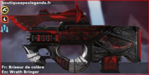 Skin Légendaire Briseur de colère en français ou Wrath Bringer en anglais pour l'arme Prowler du jeu vidéo apex legends