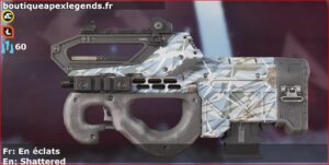 Skin Rare En éclats en français ou Shattered en anglais pour l'arme Prowler du jeu vidéo apex legends