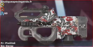 Skin Rare Pixélisé en français ou Derez en anglais pour l'arme Prowler du jeu vidéo apex legends