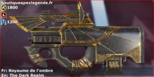 Skin Légendaire Royaume de l'ombre en français ou The Dark Realm en anglais pour l'arme Prowler du jeu vidéo apex legends