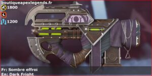 Skin Légendaire Sombre effroi en français ou Dark Fright en anglais pour l'arme Prowler du jeu vidéo apex legends