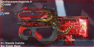 Skin Épique Viande fraîche en français ou Fresh Meat en anglais pour l'arme Prowler du jeu vidéo apex legends