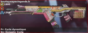 Skin Légendaire Cycle dynastique en français ou Dynastic Cycle en anglais pour l'arme R-301 du jeu vidéo apex legends