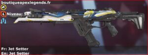 Skin Rare Jet Setter en français ou Jet Setter en anglais pour l'arme R-301 du jeu vidéo apex legends