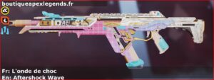 Skin Épique L'onde de choc en français ou Aftershock Wave en anglais pour l'arme R-301 du jeu vidéo apex legends