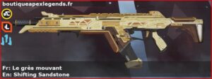 Skin Rare Le grès mouvant en français ou Shifting Sandstone en anglais pour l'arme R-301 du jeu vidéo apex legends