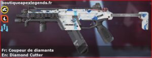 Skin Rare Coupeur de diamants en français ou Diamond Cutter en anglais pour l'arme R-99 du jeu vidéo apex legends