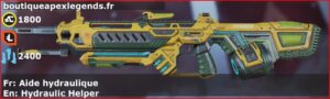 Skin Légendaire Aide hydraulique en français ou Hydraulic Helper en anglais pour l'arme Rampage du jeu vidéo apex legends