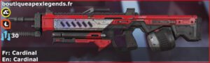 Skin Commun Cardinal en français ou Cardinal en anglais pour l'arme Rampage du jeu vidéo apex legends