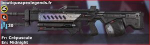 Skin Commun Crépuscule en français ou Midnight en anglais pour l'arme Rampage du jeu vidéo apex legends