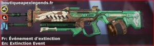 Skin Épique Événement d'extinction en français ou Extinction Event en anglais pour l'arme Rampage du jeu vidéo apex legends